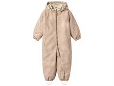 Lil Atelier sandshell checkered snowsuit